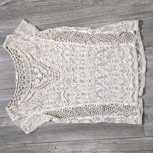 LAST CHANCE! Garage Crochet Cream Top S